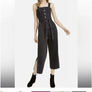 OAT Cotton Wide-Leg Denim Jumpsuit - size 6